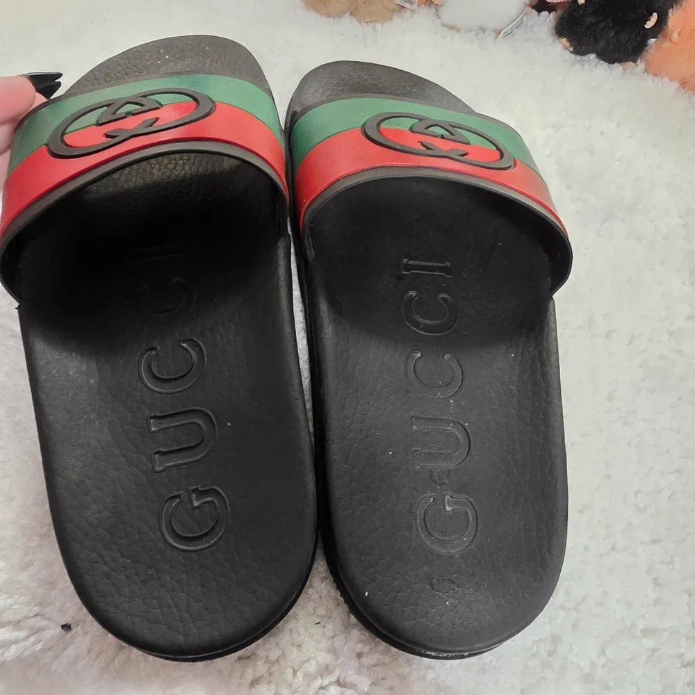 Gucci Signature Stripe Slide Sandals - Men’s - Size 40 - Picture 6 of 11
